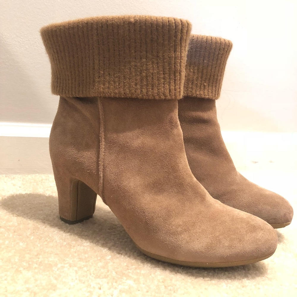 Kenneth Cole Sweater Cuffed Ankle Booties